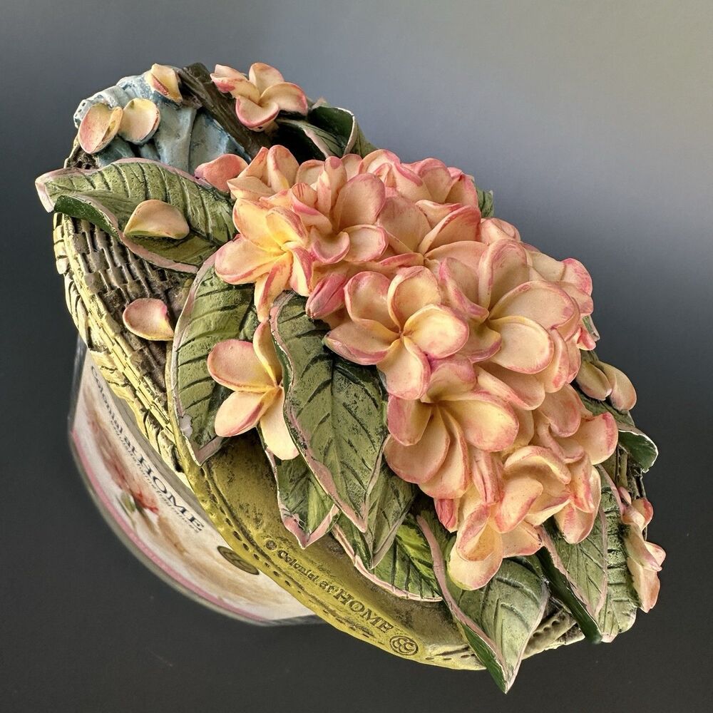 onial Candle Peony Floral Lid Glass Jar Candle Container USA - Picture 7 of 10